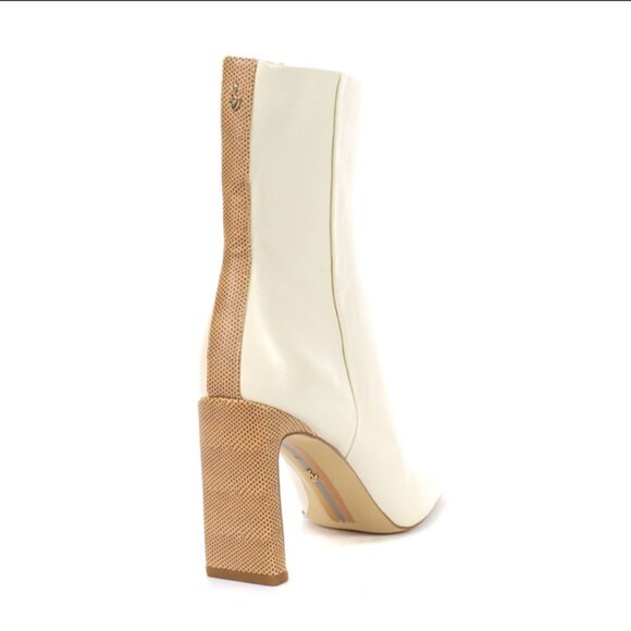 Sam Edelman Anika Modern Ivory Boots with Snake Skin Detail(B6) - Picture 3 of 10